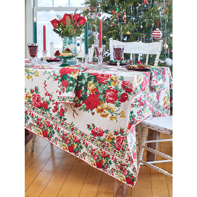Christmas Cottage Rose 60x90 Tablecloth