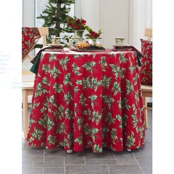 Deck the Holly Round Tablecloth