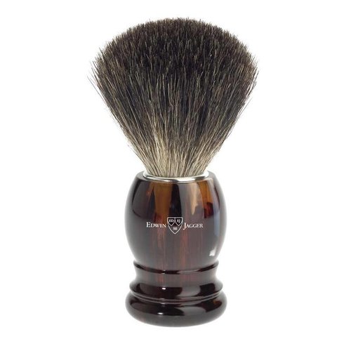 Edwin Jagger Edwin Jagger Best Black Badger Shaving Brush - Imitation Tortoise Shell Edwin Jagger Edwin Jagger Best Black Badger Shaving Brush - Imitation Tortoise Shell