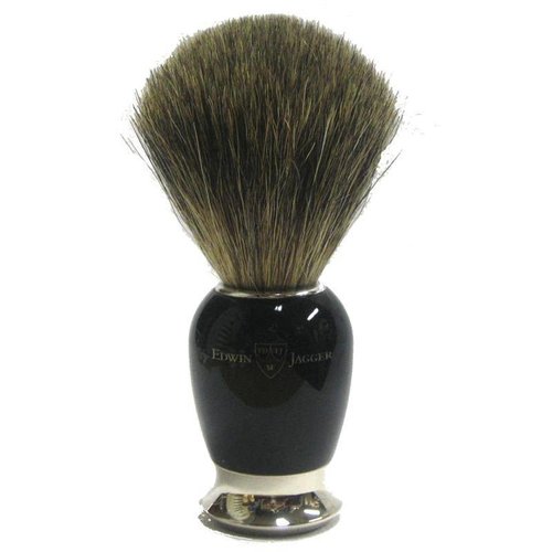 Edwin Jagger Edwin Jagger Pure Badger Nickel Plated Shaving Brush - Imitation Ebony Edwin Jagger Edwin Jagger Pure Badger Nickel Plated Shaving Brush - Imitation Ebony