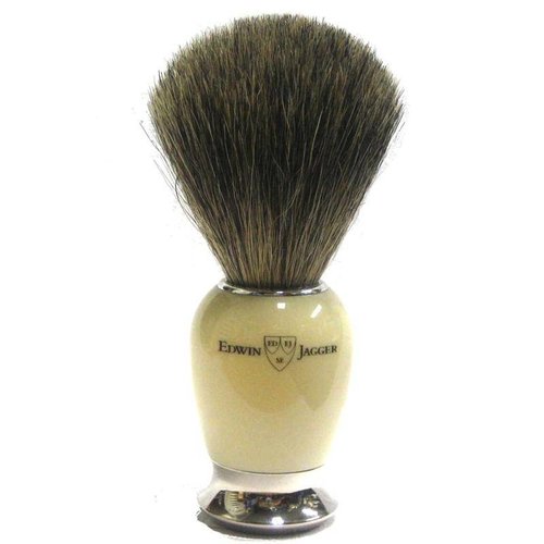 Edwin Jagger Edwin Jagger Pure Badger Nickel Plated Shaving Brush - Imitation Ivory Edwin Jagger Edwin Jagger Pure Badger Nickel Plated Shaving Brush - Imitation Ivory
