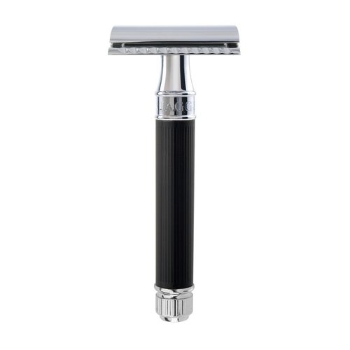 Edwin Jagger Edwin Jagger Rubber Coated Black Safety Shaving Razor Edwin Jagger Edwin Jagger Rubber Coated Black Safety Shaving Razor
