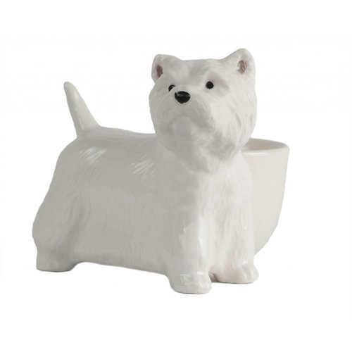Quail Ceramics Quail Westie with Egg Cup Quail Ceramics Quail Westie with Egg Cup