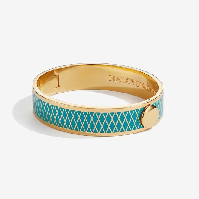 Parterre Turquoise & Gold Hinged Bangle