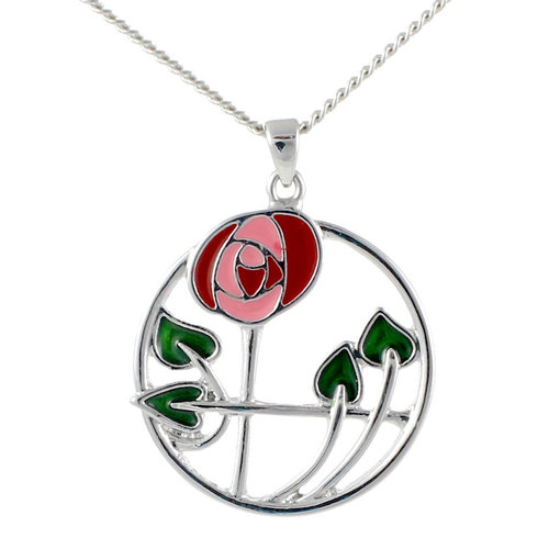 Mackintosh Rose in Circle Pendant Mackintosh Rose in Circle Pendant