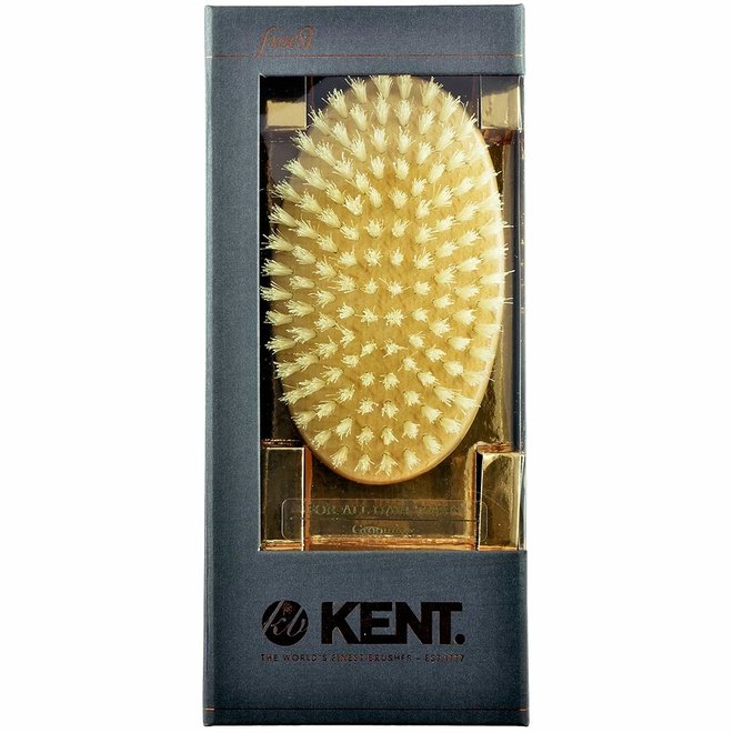 Kent MG3 Beechwood Pure White Bristle Oval Brush