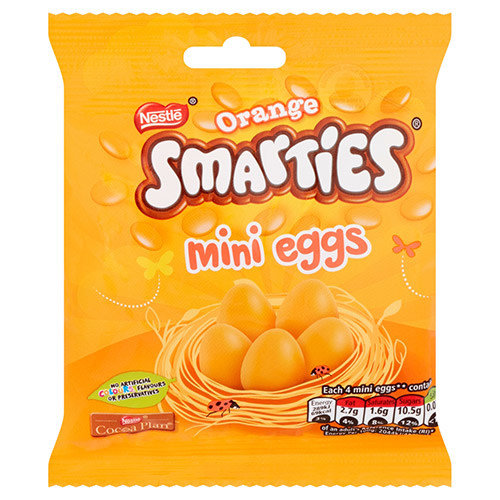 Nestle Orange Smarties Mini Egg Bag 80g Nestle Orange Smarties Mini Egg Bag 80g