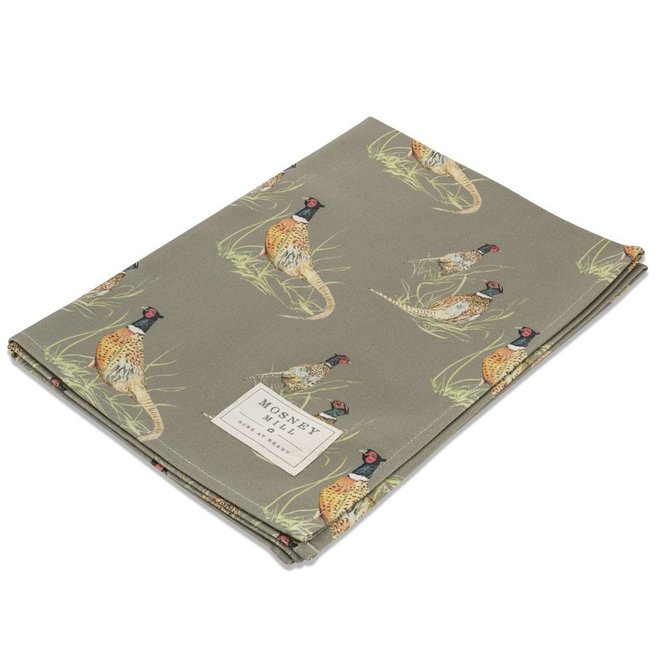 Pheasant Tea Towel, Sage Green