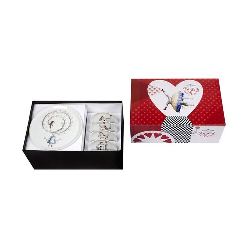 Tea with Alice Footed Cake Plate Gift Box Set Tea with Alice Footed Cake Plate Gift Box Set