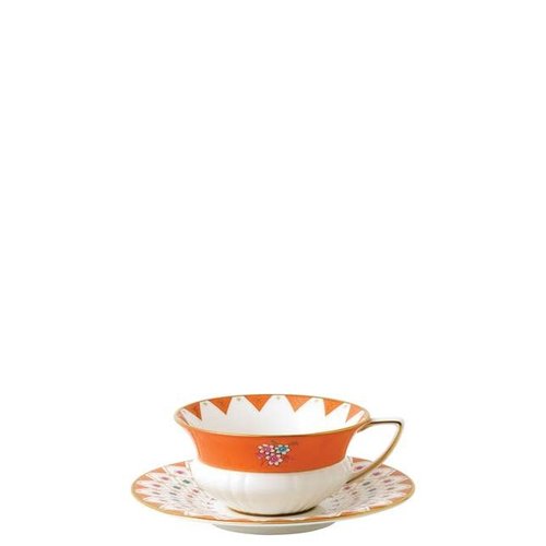 Wedgwood Peony Diamond Teacup and Saucer Wedgwood Peony Diamond Teacup and Saucer