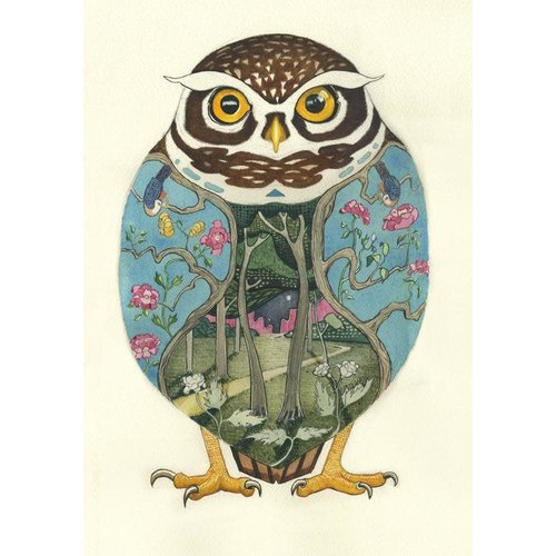 A015 Watercolor Little Owl Card A015 Watercolor Little Owl Card