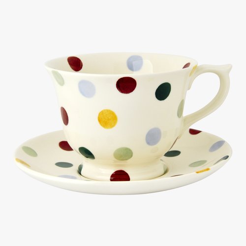 Emma Bridgewater Emma Bridgewater Polka Dot Large Teacup & Saucer Emma Bridgewater Emma Bridgewater Polka Dot Large Teacup & Saucer