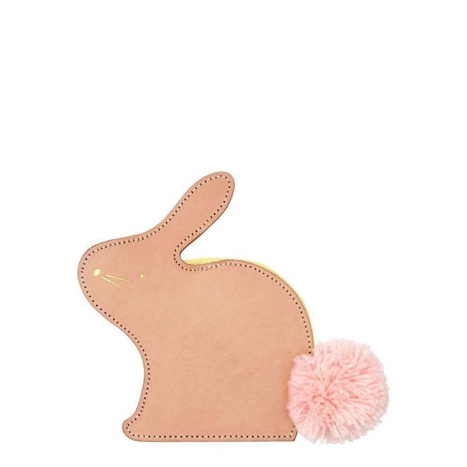 Leather bunny coin purse