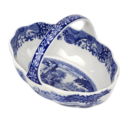 Spode Blue Italian Handled Basket Spode Blue Italian Handled Basket