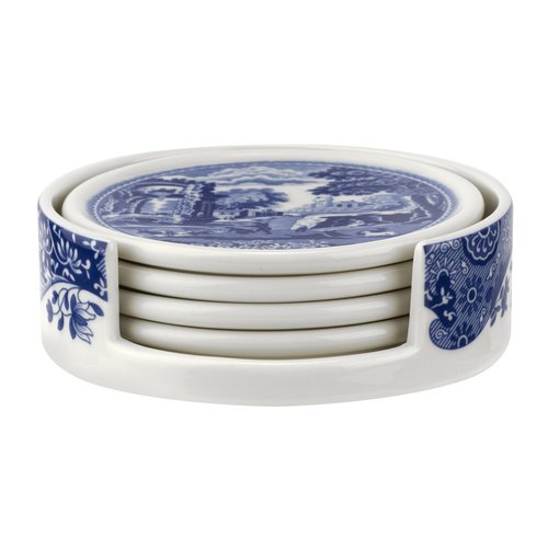 Spode Blue Italian Round Coaster Set Spode Blue Italian Round Coaster Set