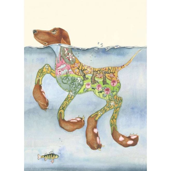 Watercolour Doggy-Paddle Card