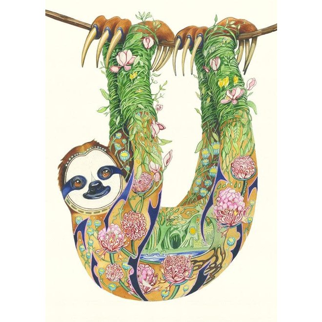 Watercolor Sloth Greeting Card