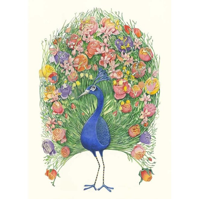 Watercolor Peacock Greeting Card