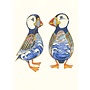 Watercolour Two Puffins Greeting Card