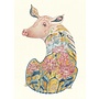 Watercolour Pig  Greeting Card