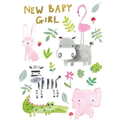 Paper Salad New Baby Girl Card Paper Salad New Baby Girl Card