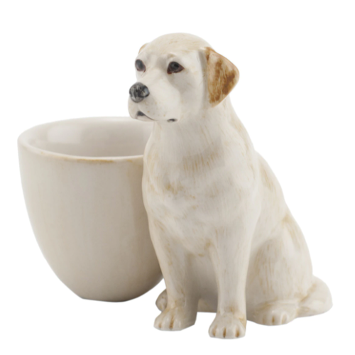 Quail Ceramics Quail Golden Lab with Egg Cup Quail Ceramics Quail Golden Lab with Egg Cup