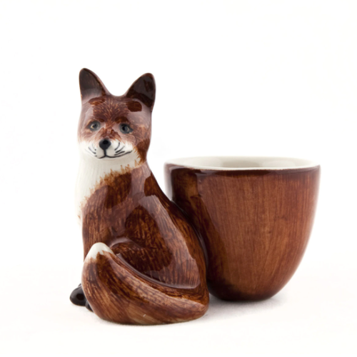 Quail Ceramics Quail Fox with Egg Cup Quail Ceramics Quail Fox with Egg Cup