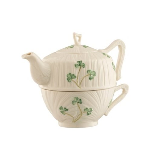 Belleek Harp Shamrock Tea for One Belleek Harp Shamrock Tea for One