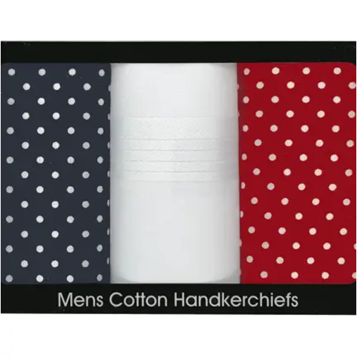 Samuel Lamont Men's Boxed Cotton Handkerchiefs - Polka Dot Patterns Samuel Lamont Men's Boxed Cotton Handkerchiefs - Polka Dot Patterns