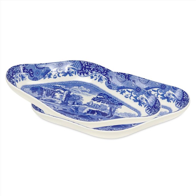 Blue Italian Pickle Dish Pair