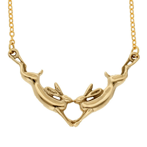 St Justin Kissing Hares Necklace (Gold) St Justin Kissing Hares Necklace (Gold)
