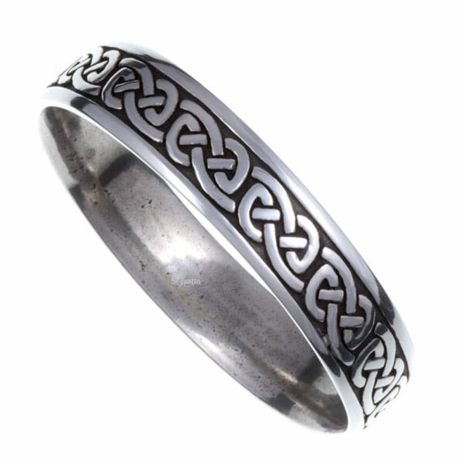 St. Justin Celtic Knotwork Bangle, Large