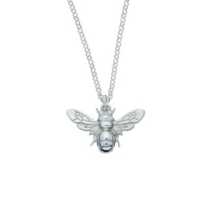 Silver Bee Pendant Necklace