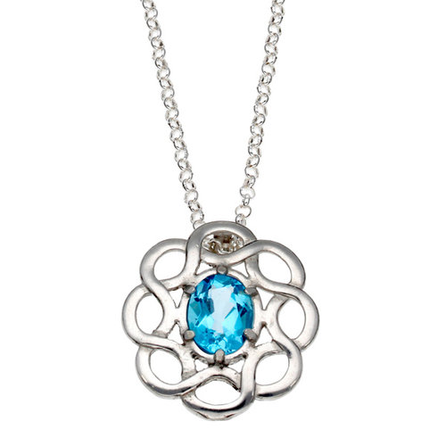 St Justin Celtic Knot Tin Pendant- Topaz St Justin Celtic Knot Tin Pendant- Topaz