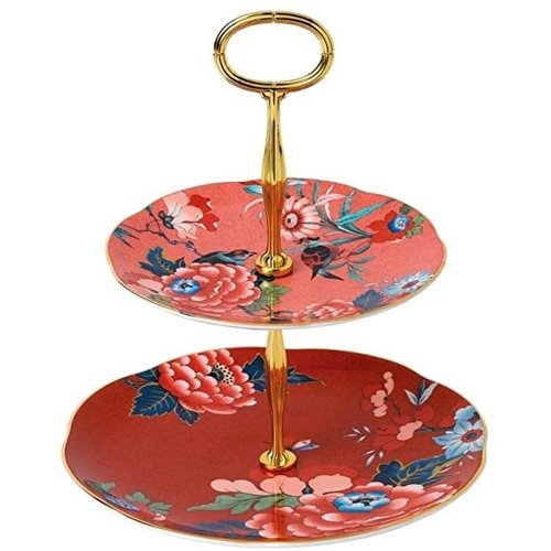 Wedgwood Wedgwood Paeonia Blush 2 Tier Cake Stand Wedgwood Wedgwood Paeonia Blush 2 Tier Cake Stand