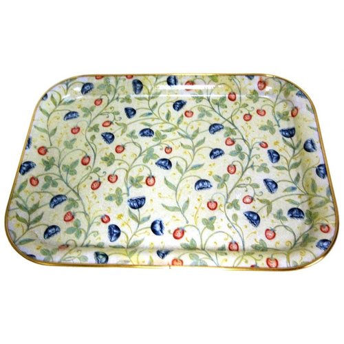 Keswick & Arnold Designs Service Trays Strawberry & Cornflower 14"x11" Rectangular Tray Keswick & Arnold Designs Service Trays Strawberry & Cornflower 14"x11" Rectangular Tray