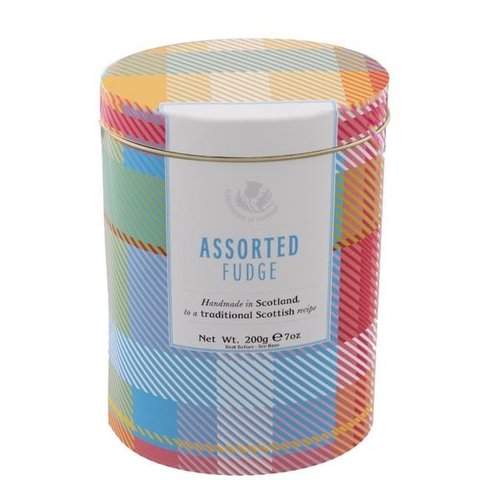 Gardiners of Scotland Assorted Fudge Colorful Tartan Tin Gardiners of Scotland Assorted Fudge Colorful Tartan Tin