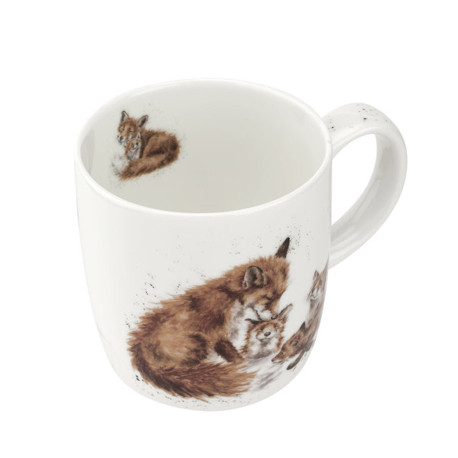 'Bedtime Kiss' Foxes Large Mug