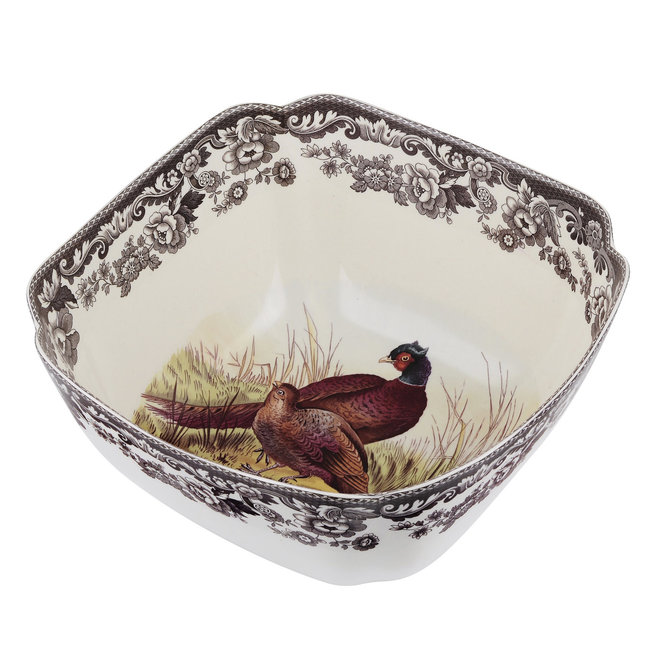 Woodland Deep Square Serving Bowl (Pheasant)