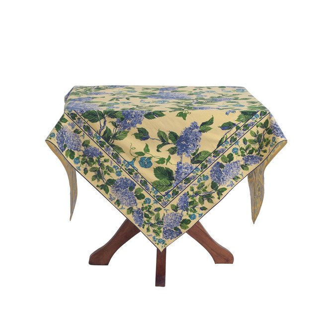 Harriet's Hydrangea Yellow Tablecloth, 60" x 108"