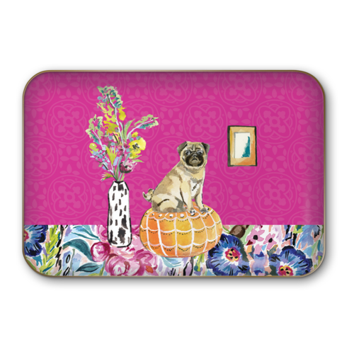 Posh Pets Metal Tray- Pug Posh Pets Metal Tray- Pug