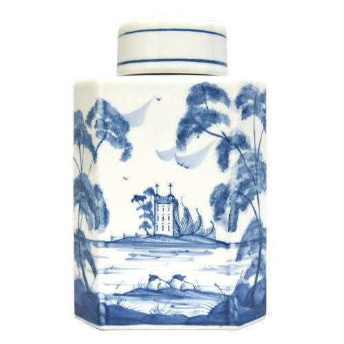 Isis Ceramics Isis Blue Palladian Tea Caddy Isis Ceramics Isis Blue Palladian Tea Caddy