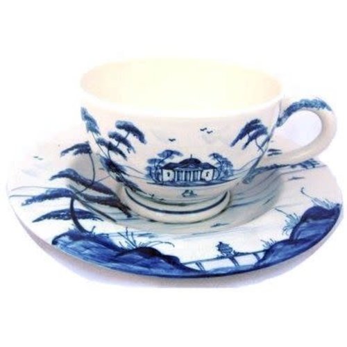 Isis Ceramics Isis Blue Palladian Teacup and Saucer Isis Ceramics Isis Blue Palladian Teacup and Saucer
