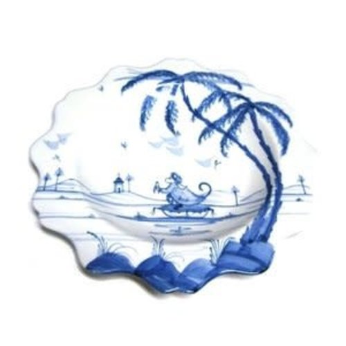 Isis Ceramics Isis Blue Playful Monkeys - Fife - Scalloped Tea Plate Isis Ceramics Isis Blue Playful Monkeys - Fife - Scalloped Tea Plate