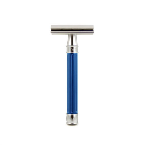 Edwin Jagger Edwin Jagger 3ONE6 Double Edge Stainless Steel Safety Razor Grooved Blue (DESSGA3BL) Edwin Jagger Edwin Jagger 3ONE6 Double Edge Stainless Steel Safety Razor Grooved Blue (DESSGA3BL)