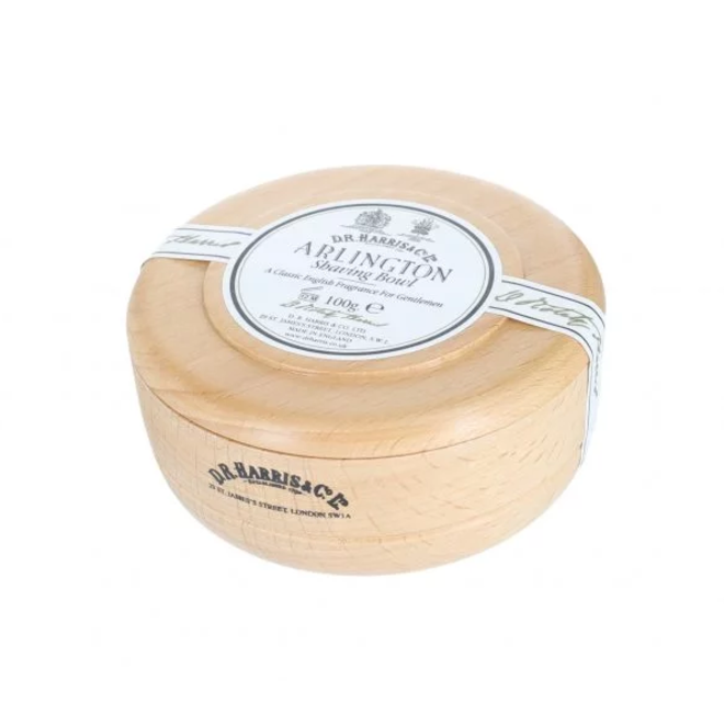 D.R. Harris Arlington Shaving Soap in a Beech Bowl