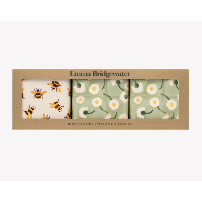 Emma Bridgewater Buttercup Set 3 Square Caddies