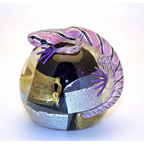 Twists Glass Studio Twists Glass Studio Lizard Paperweight - Purple Twists Glass Studio Twists Glass Studio Lizard Paperweight - Purple