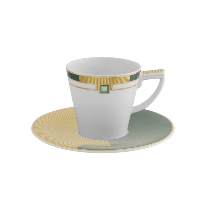 Vista Alegre Art Deco Emerald Espresso Cup & Saucer