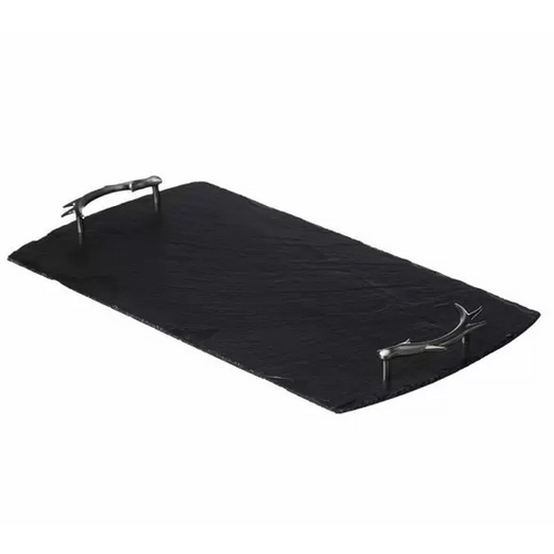 Slate Large Serving Tray, Antler Handles Slate Large Serving Tray, Antler Handles
